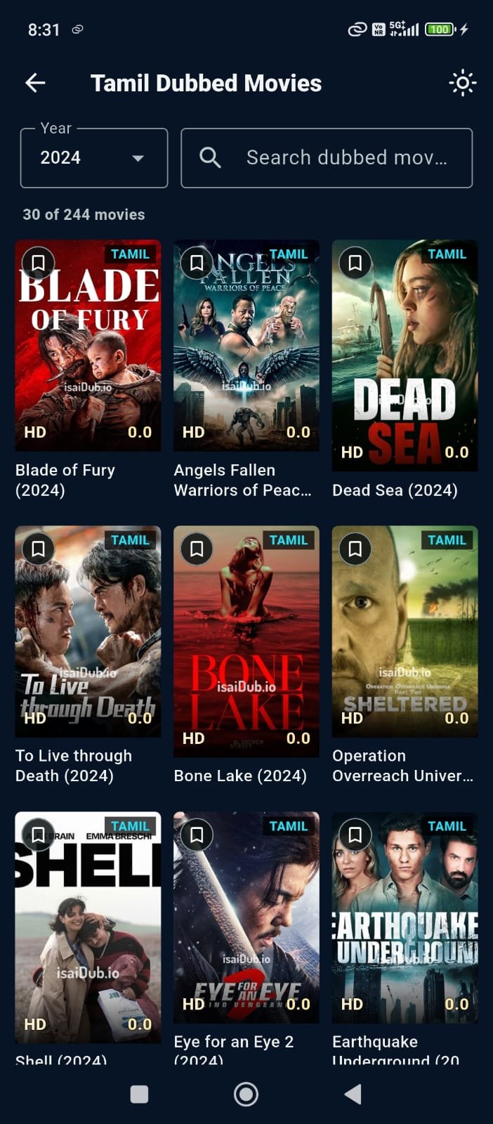 Tamil dubbed movies arranged by year